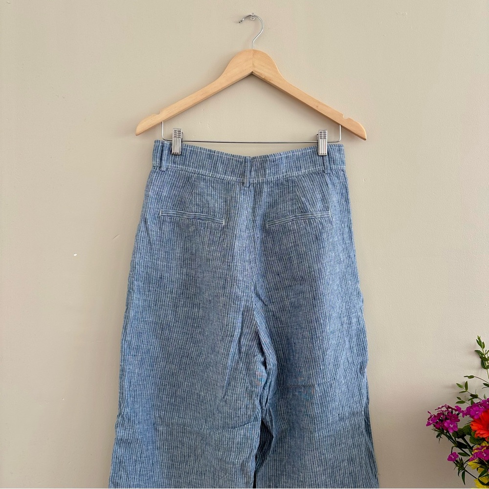 Everlane Striped Linen Wide Leg Trousers - Picture 3 of 6